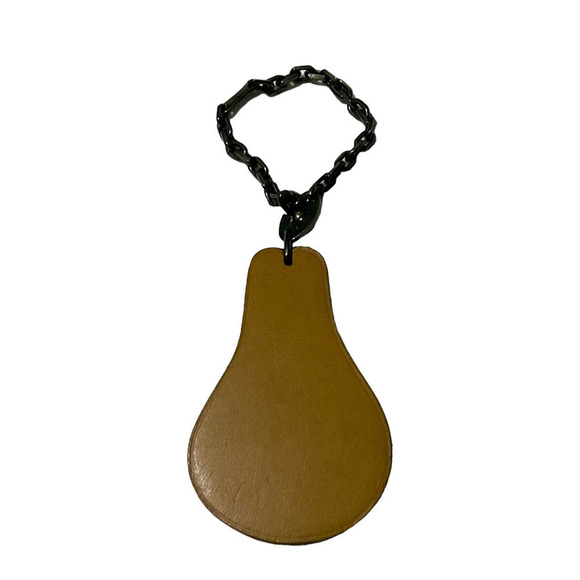 HERMES LOGO FRUIT MOTIF KEY CHAIN BAG CHARM LEATHER OCHER ACCESSORY BOXED - Picture 3 of 12